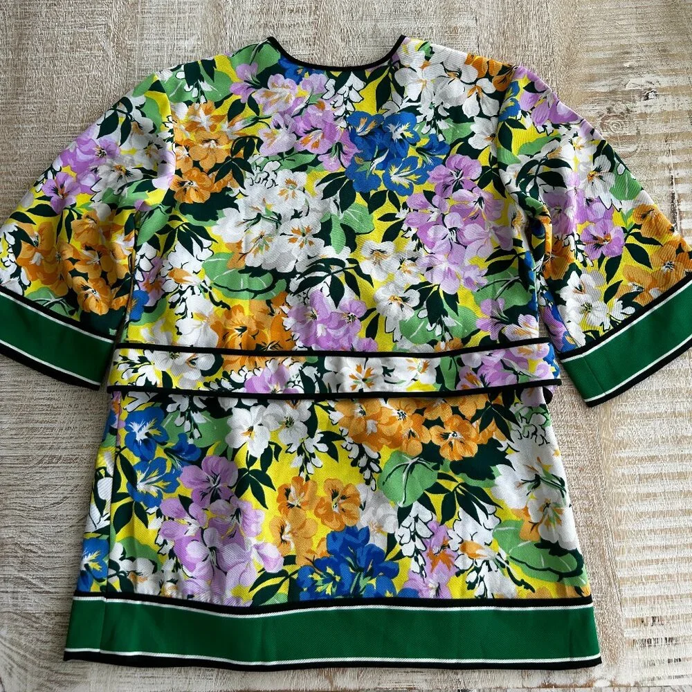Ann Taylor Blooming Floral Spring Garden Kimono Top Wrap Blouse Shirt XS or S